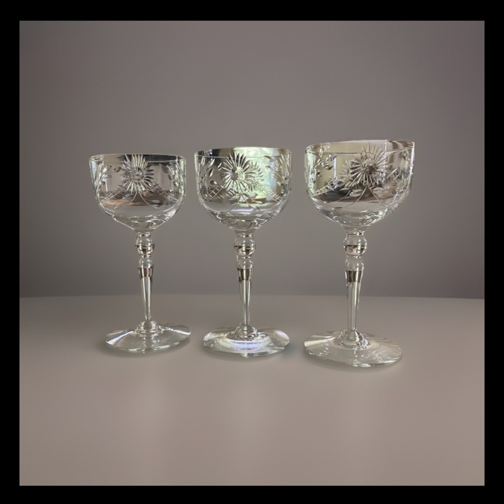Elegant Lady Ruby Cocktail Glasses Set by Glastonbury